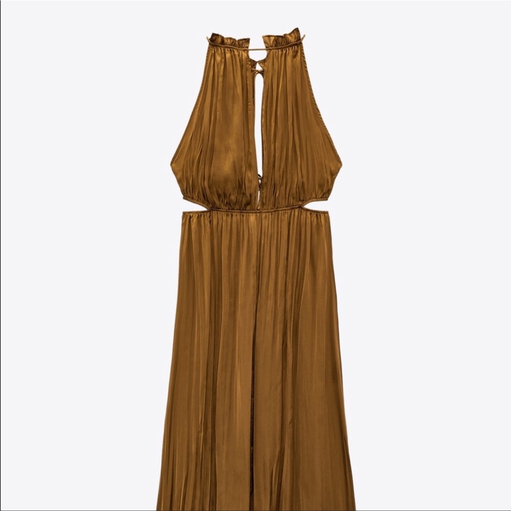 Zara satin effect cut out dress